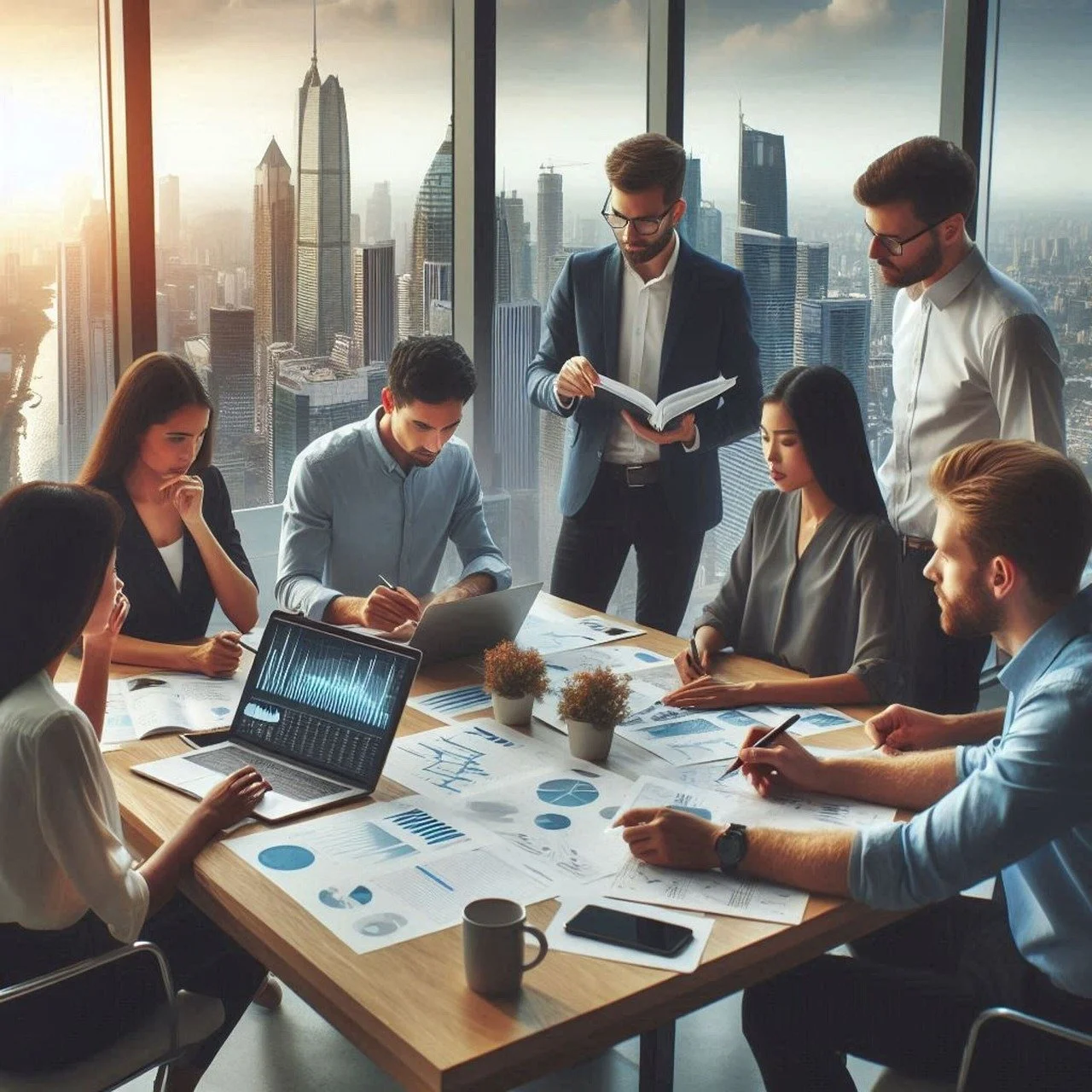 Grupo de pessoas ao redor de uma mesa